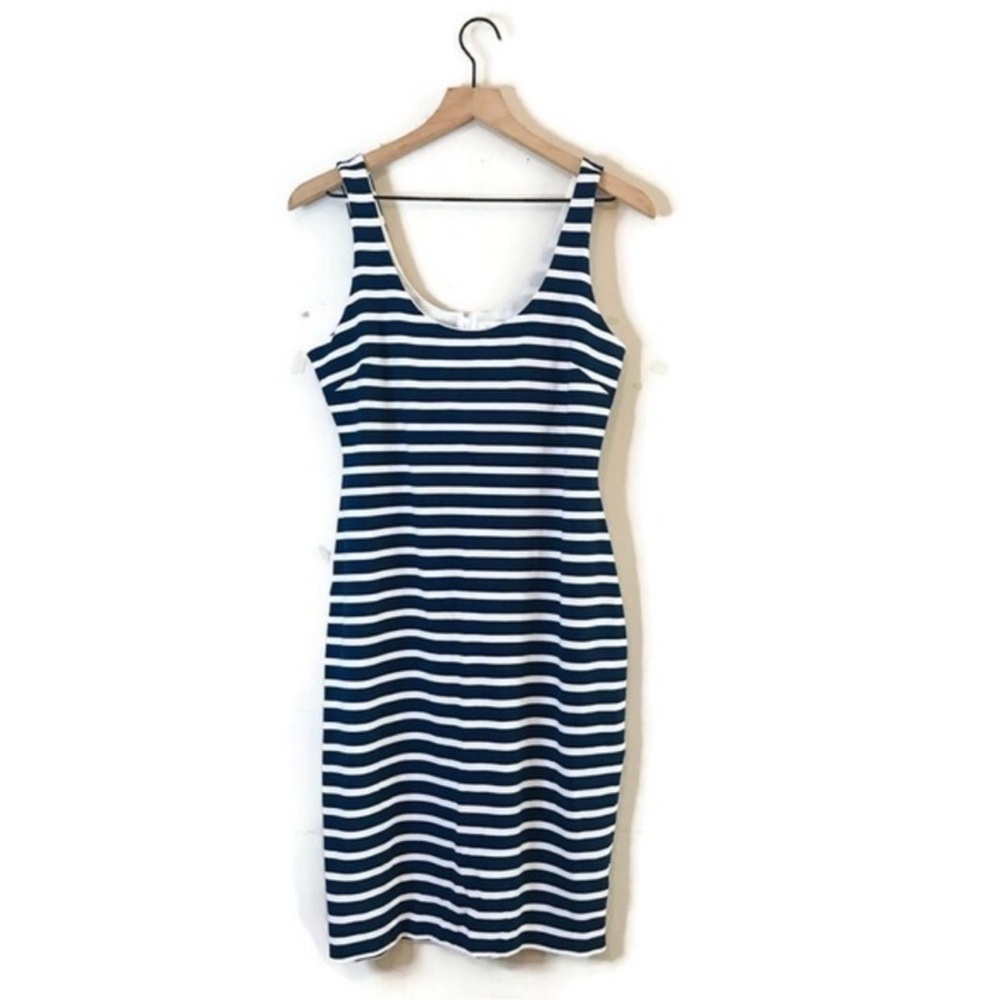 L'agence Dress Stripe Blue White Sleeveless Spring Summer Preppy Sailing Tank